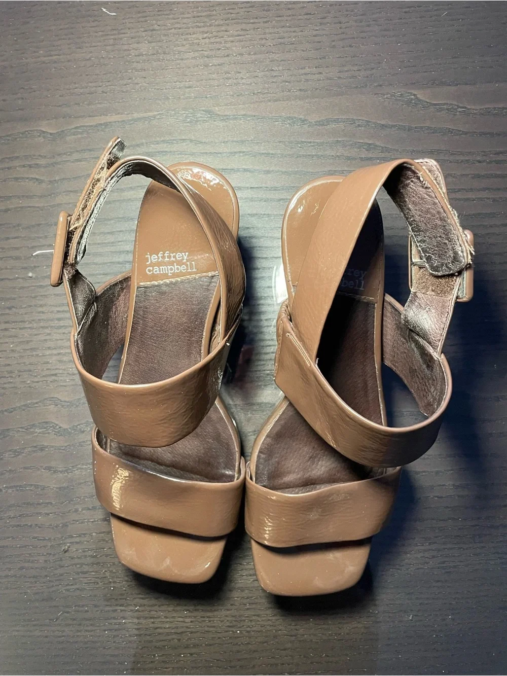 Jeffrey Campbell Platform Block Heel Sandals Brown - Women's Strappy Heels 6.5